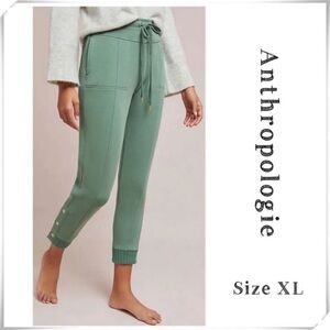 ANTHROPOLOGIE Saturday Sunday Dylan Cropped Joggers Pants in Sage Green Size XL